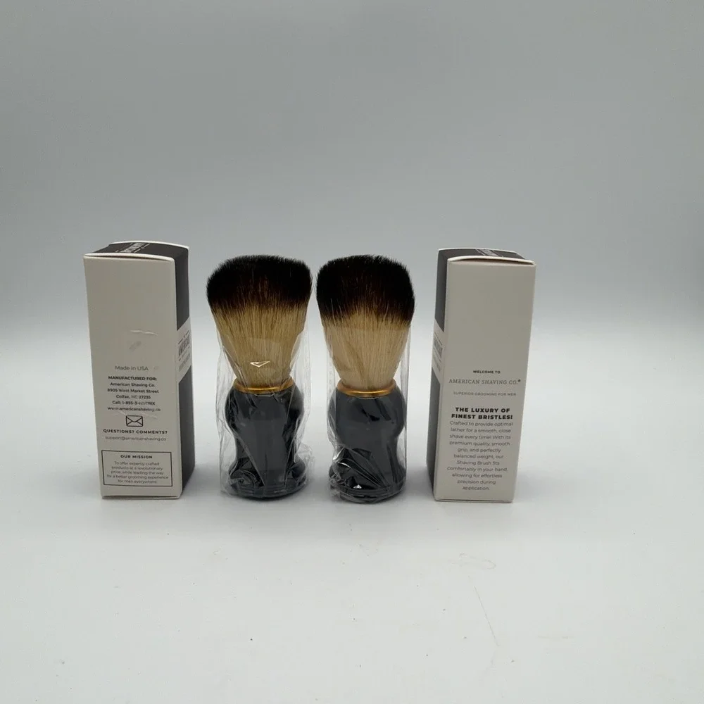 2 Piece American Shaving Co Brushes. Cruelty Free USA MADE Badger hair